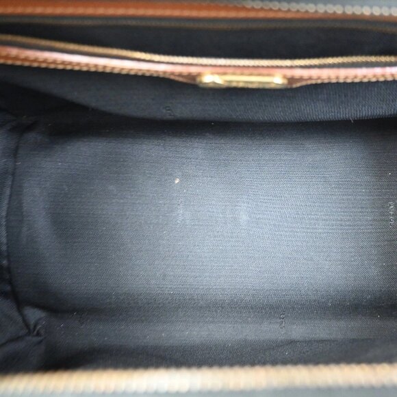 FENDI Logo Pequin Mini Hand Bag PVC Leather Brown GHW Made in Italy 34RF807 - Picture 7 of 14